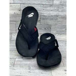 Nike Women's Flip Flops Sandals Black Comfort‎ Thong Slip On Casual Slides 7M 8W